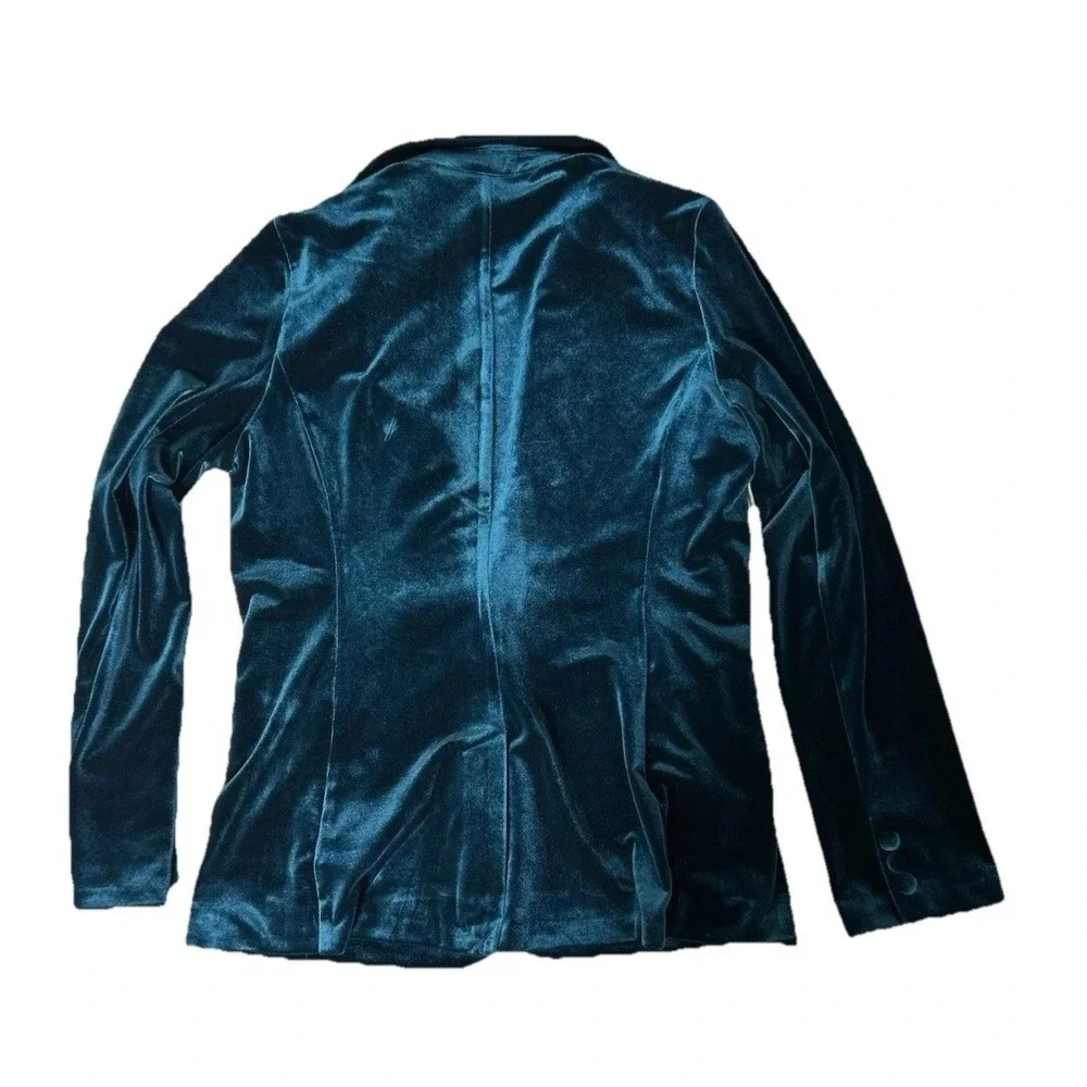 TAHARI Jewel Tone Velvet Blazer Jacket Whimsigoth Dark Romantic Victorian Large - Picture 2 of 9